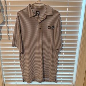 FootJoy Men's Polo Shirt with Light Blue and White Stripes